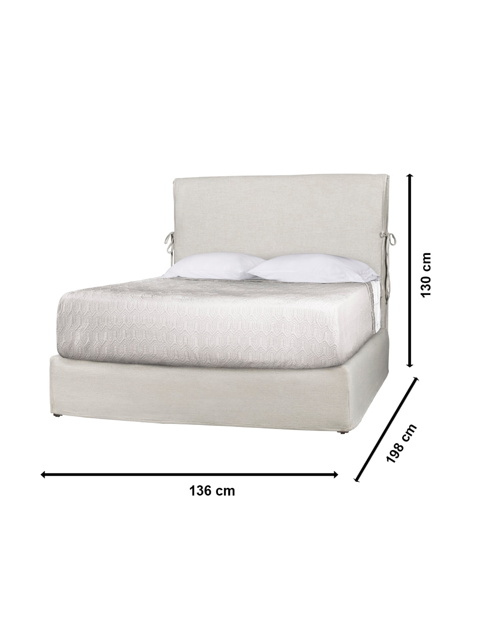 Cama laurus de madera y tela 2